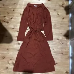 grove オレンジ シャツワンピース M