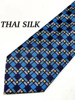 まとめ購入で大幅値引き 新品未使用 タイシルク 幾何学模様 ネクタイ ビジネス
