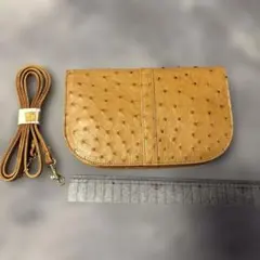 オーストリッチ本物　ショルダーバッグ キャメルのサムネイル