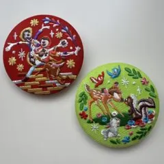 ディズニー　刺繍缶バッジ2 リメンバーミー　バンビ