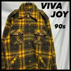古着　90s VIVA JOY ウール チェック柄 ウールジャケット　32
