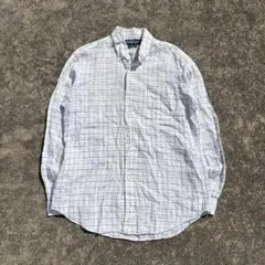 90s~ Ralph Lauren リネン チェックシャツ ポニー無し 希少