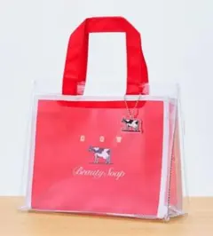 【新品未使用品】牛乳石鹸 カウブランド　スパバッグ　チャーム付　赤箱