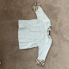BURBERRY ライトブルー Tシャツ チェック柄袖