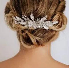 シルバーリーフ ブライダル ヘアアクセサリー 結婚式