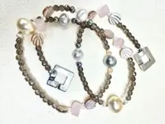 SILVER925 天然石 大粒バロックパール ネックレス シェル