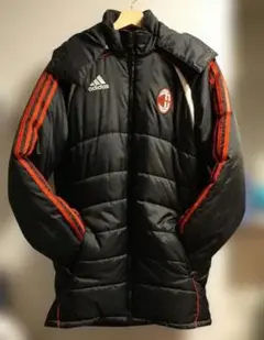 【10/8迄の出品】adidas ACミラン ベンチコート ブラック/レッド S