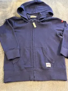 美品　miki HOUSE ネイビー フルジップパーカー　12