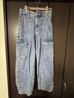 GU ケミカルウォッシュ デニム カーゴパンツ