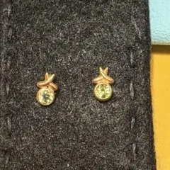 k18グリーン石ピアス