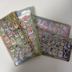 こびとづかん もっちもちシール ぷっくりシール 3dシール 4枚セット