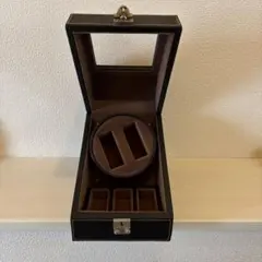 【美品】カーボンファイバー風ワインディングマシーン（腕時計ケース） 美品】カーボンファイバー風ワインディングマシーン（腕時計ケース