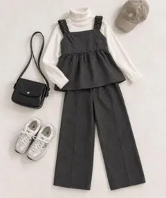 セットアップ トップス パンツ ダークグレー