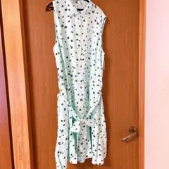 ⭐レディース ノースリーブ ボタンアップ シャツドレス Lサイズ