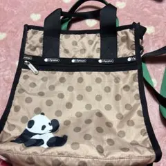 LeSportsac パンダ イラスト ショルダーバッグ