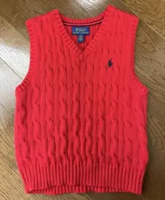 Polo Ralph Lauren 赤 Vネック ベスト 3/3T