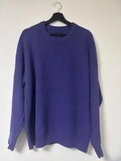 GAP クルーネック リブニット セーター パープル M