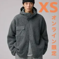 XS グレー ボアフリーススナップパーカ ENGINEERED GARMENTS