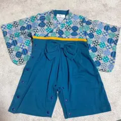 ベビー袴　袴ロンパース　青　ブルー　ネイビー　正月　こどもの日　初節句　お祝い着