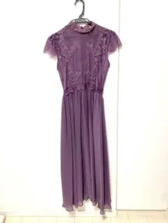 Mサイズ　パープル　紫　オケージョンドレス　お呼ばれ　パーティードレス