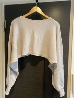 LOWRYS FARM ライトベージュ クロップドニット ニットベストセット