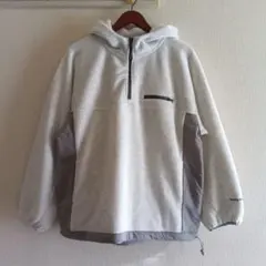 ニコアンド✤ソフトフリース切り替えZIPパーカー✤ライトグレー