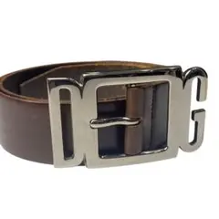 ドルチェ＆ガッバーナ ベルト D&Gロゴ シルバー×ブラウン イタリア製