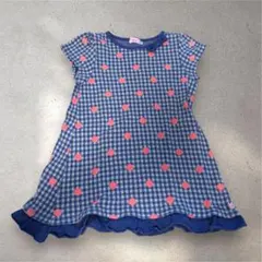 ホットビスケッツ　チェック柄ドット 半袖ワンピース　110センチ