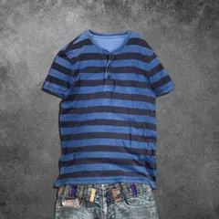 archive GAP border henleyneck tee Y2Kのサムネイル