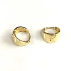 高品質 ドロップフープピアス ゴールド K18コーティング シルバー925 刻印