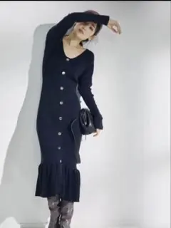 SNIDEL 2wayフロントボタンニットワンピース