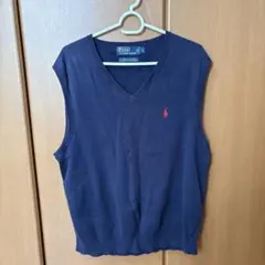 Polo by Ralph Lauren ネイビー Vネックニットベスト L