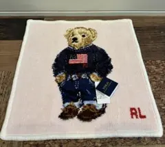 新品　Polo Ralph Lauren テディベア タオルハンカチ　薄ピンク