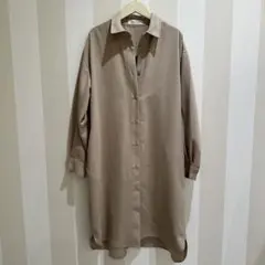 美品‼️Shel'tter シェルター 長袖 シャツワンピース ベージュのサムネイル