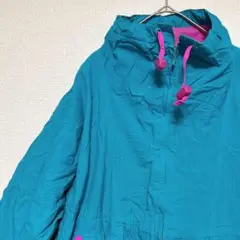 Pacific フリース裏地ジャンパー 【Ｓ】ターコイズブルー ピンク 海外古着