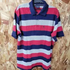 80s　Polo by Ralph Lauren ストライプポロシャツ XL