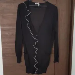 麻 ナイロン ロングカーディガン