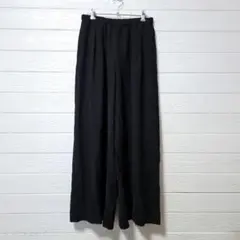 PLAGE ブラック ワイドパンツ ゴムウエスト 38