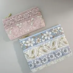 専用ページです。 お値下げ！インド刺繍リボン　ミニポーチ