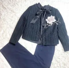 セレモニーコーデ セットアップ フォーマル ママスーツ 卒入学 3点セット M