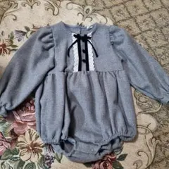marron グレー ロンパース 18m