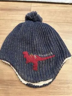 Hakka/ネイビー ポンポン付き ニット帽