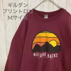 【US古着】GILDAN ギルダン　プリントロゴ　トレーナー　Mサイズ　パープル