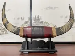 水牛の角　 龍彫刻　置物　インテリア　オブジェ　飾りのサムネイル