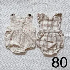 バースデイ　テータテート　コノコ　ロンパース　サロペット　花柄　チェック柄　秋服