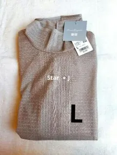 【新品・未使用】UNIQLO×マメクロゴウチ　メッシュハイネックT　ブラウン　L