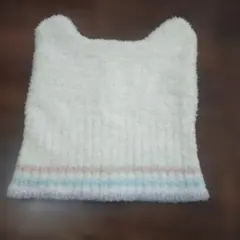 ジェラートピケ耳付きフワフワベビー帽子