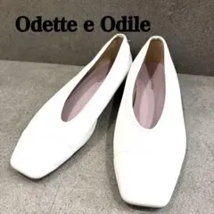 Odette e Odile 白 スクエアトゥ パンプス 24.5cm