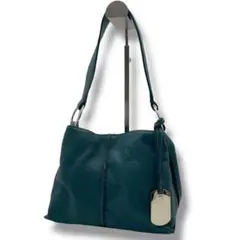 良品✨フルラ ミニトートバッグ オールレザー 本革 肩掛け ロゴチャーム 緑