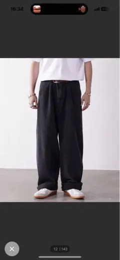 黒デニムワイドパンツ